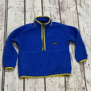 Kids Boys Patagonia Synchilla Blue Fleece Pullover Jumper Jacket